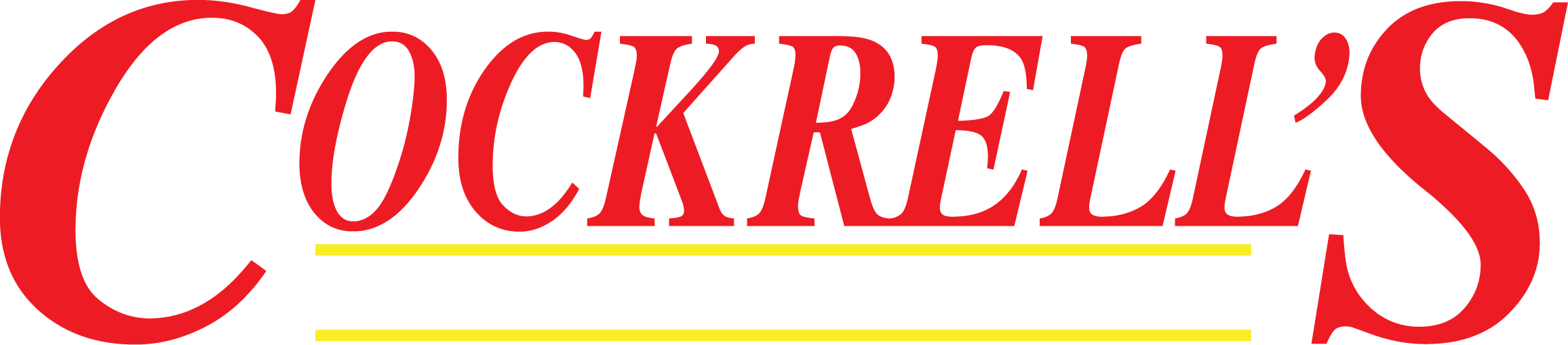 Cockrell's Logo with white body shop
